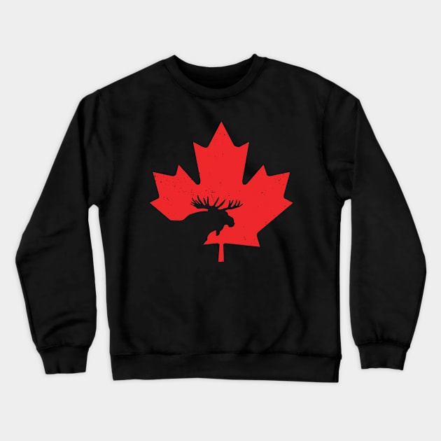 Maple Leaf Canada Day Moose Keep Calm Crewneck Sweatshirt by Bluebird Moon